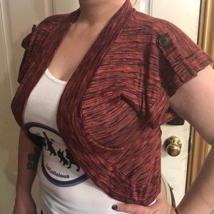 A’gaci Red Crop Cardigan